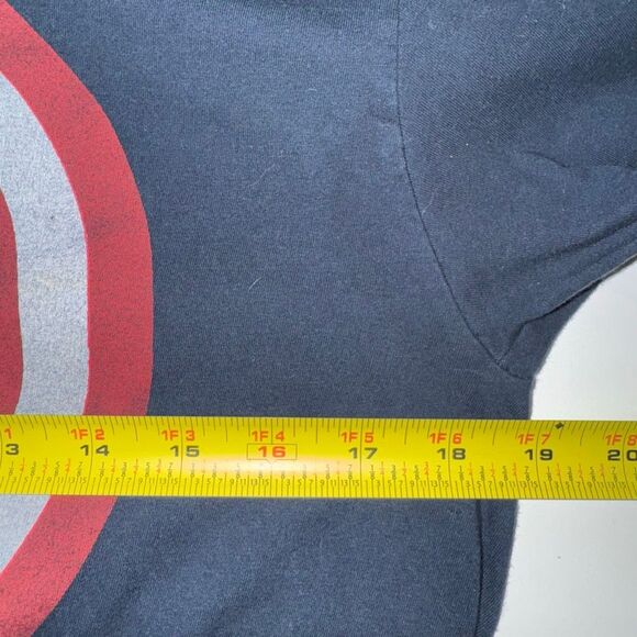 Marvel Captain America Shield Graphic Tee Navy Blue Short Sleeve T-Shirt Size M - Picture 3 of 5